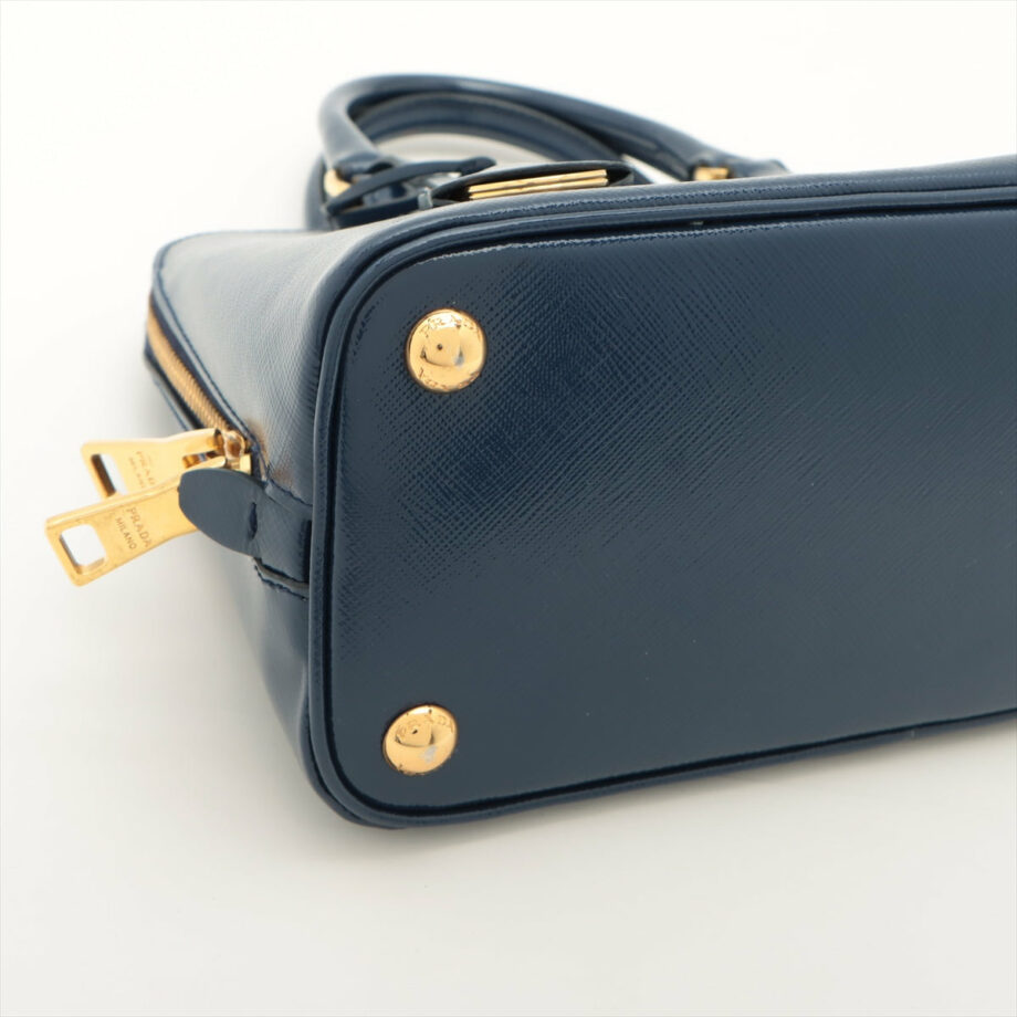 Prada Saffiano Vernice 2way handbag Blue BL0838