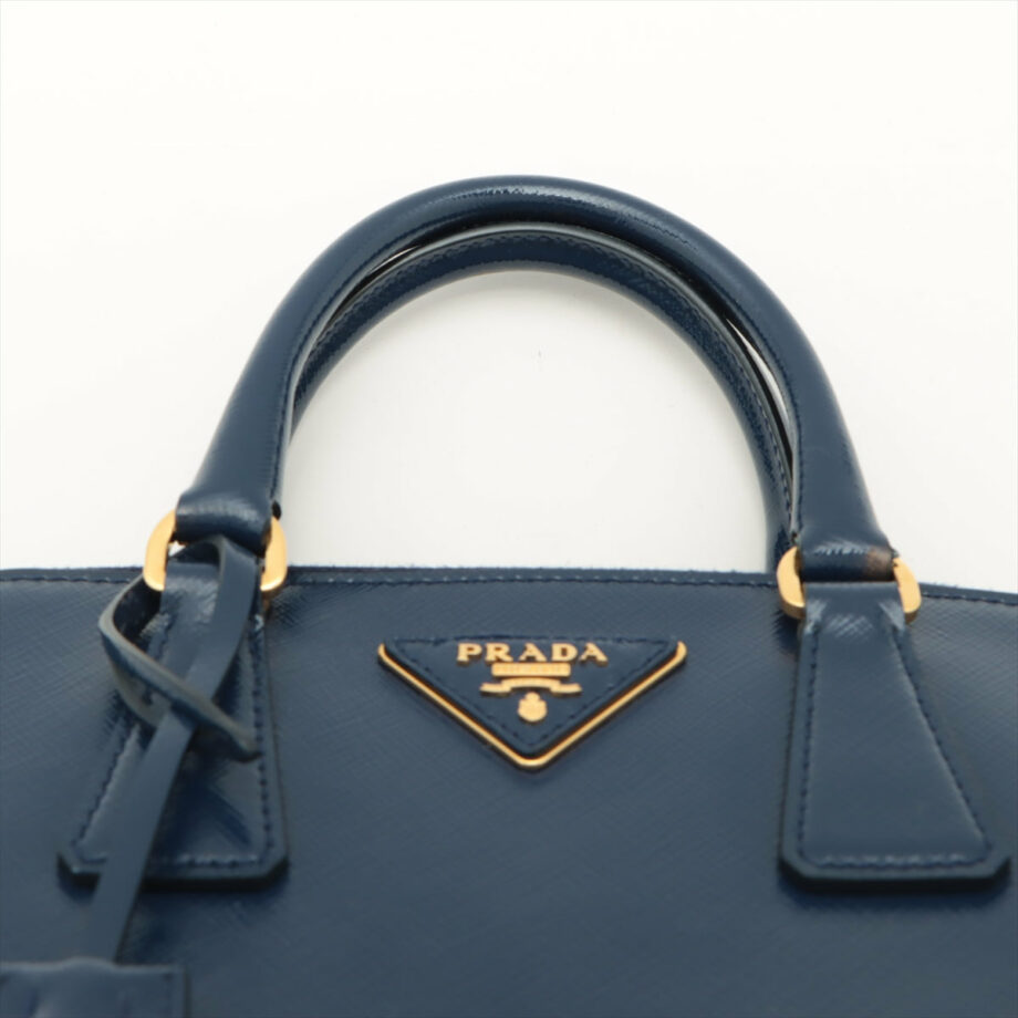 Prada Saffiano Vernice 2way handbag Blue BL0838