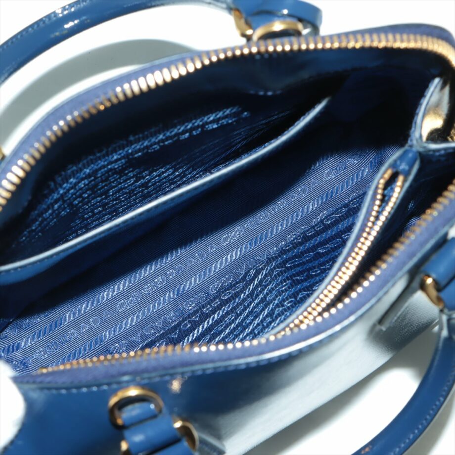 Prada Saffiano Vernice 2way handbag Blue BL0838