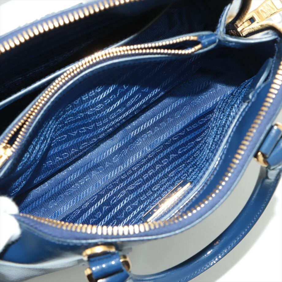 Prada Saffiano Vernice 2way handbag Blue BL0838