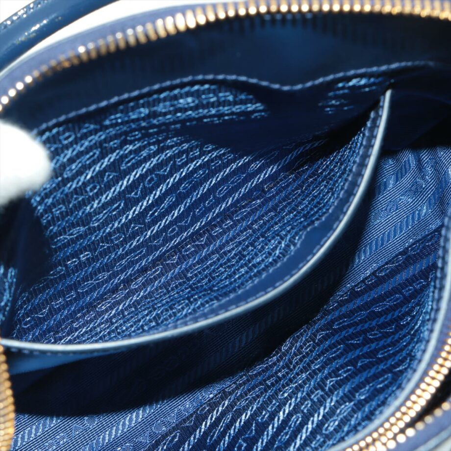Prada Saffiano Vernice 2way handbag Blue BL0838