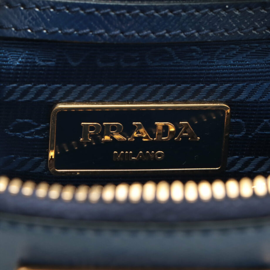 Prada Saffiano Vernice 2way handbag Blue BL0838