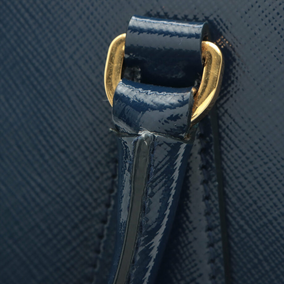 Prada Saffiano Vernice 2way handbag Blue BL0838