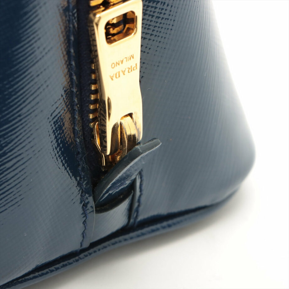 Prada Saffiano Vernice 2way handbag Blue BL0838