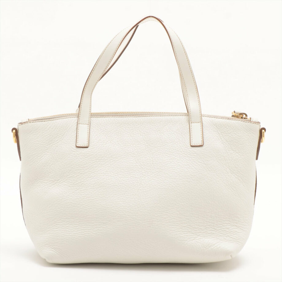 Prada Vitello Daino Leather 2way handbag White