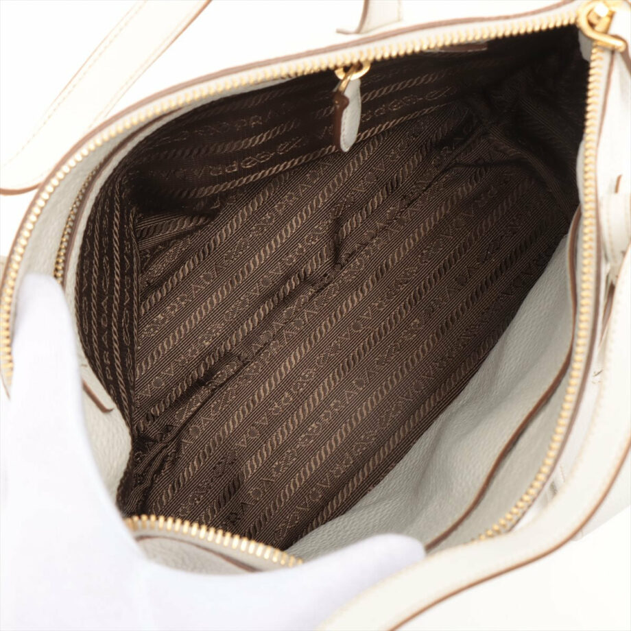 Prada Vitello Daino Leather 2way handbag White