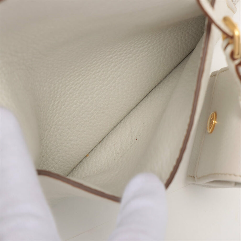 Prada Vitello Daino Leather 2way handbag White
