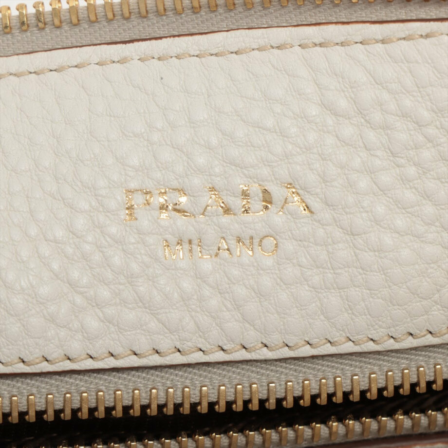 Prada Vitello Daino Leather 2way handbag White
