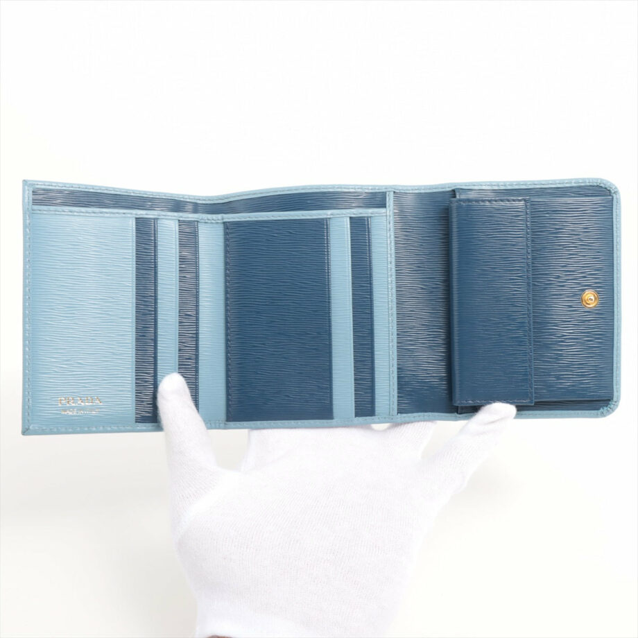 Prada Saffiano Leather Wallet Blue
