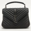 SaintLaurentParisCollegeLeather2wayhandbagBlack1