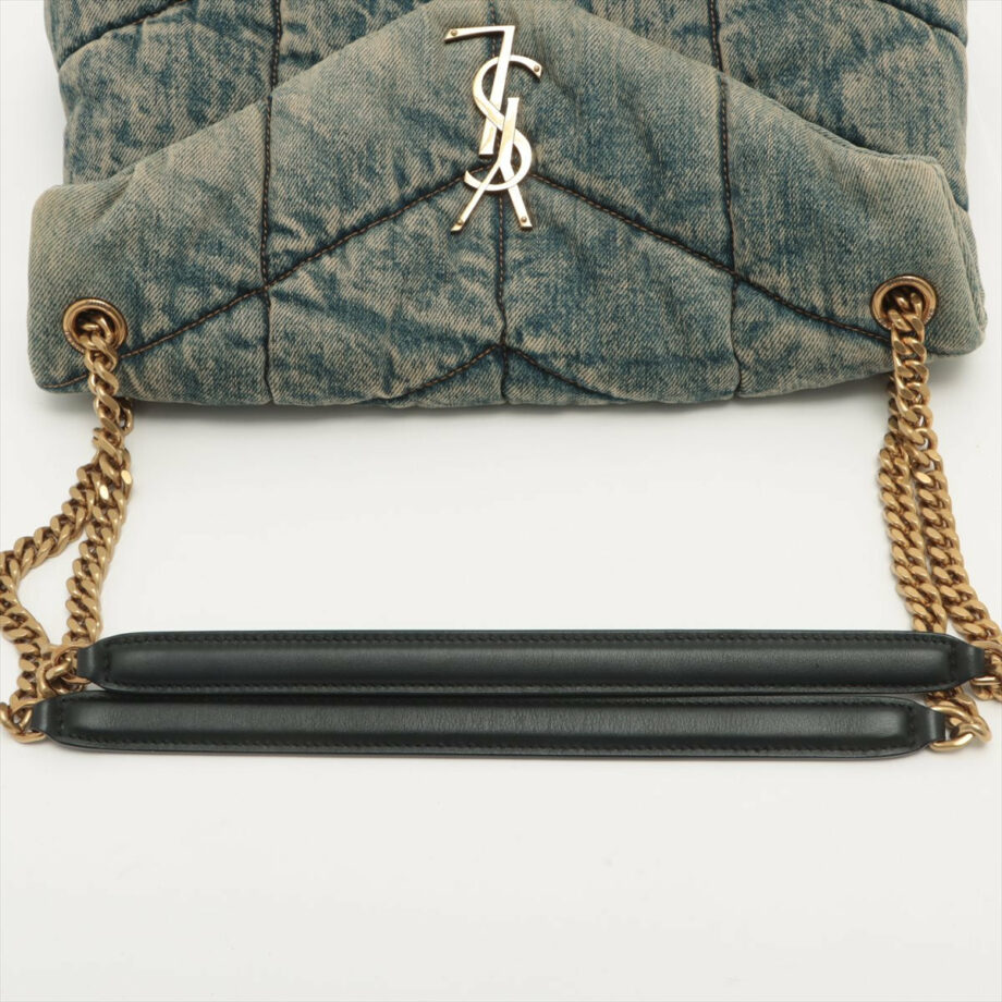 Saint Laurent Paris Denim & leather Chain shoulder bag Blue