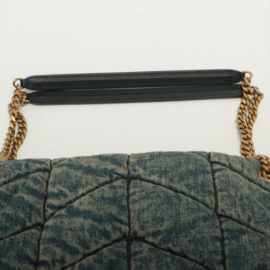 Saint Laurent Paris Denim & leather Chain shoulder bag Blue