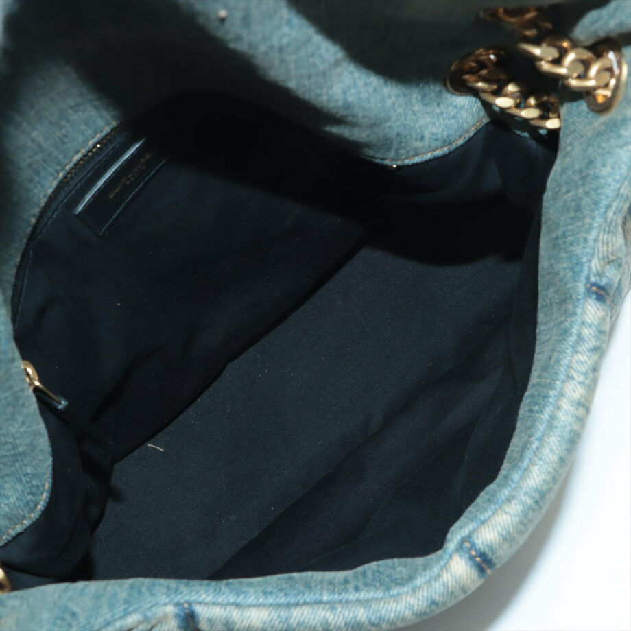 Saint Laurent Paris Denim & leather Chain shoulder bag Blue
