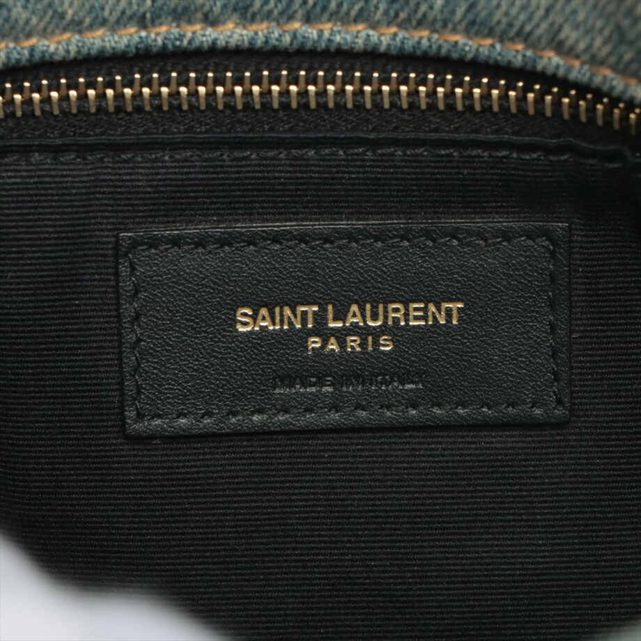 Saint Laurent Paris Denim & leather Chain shoulder bag Blue