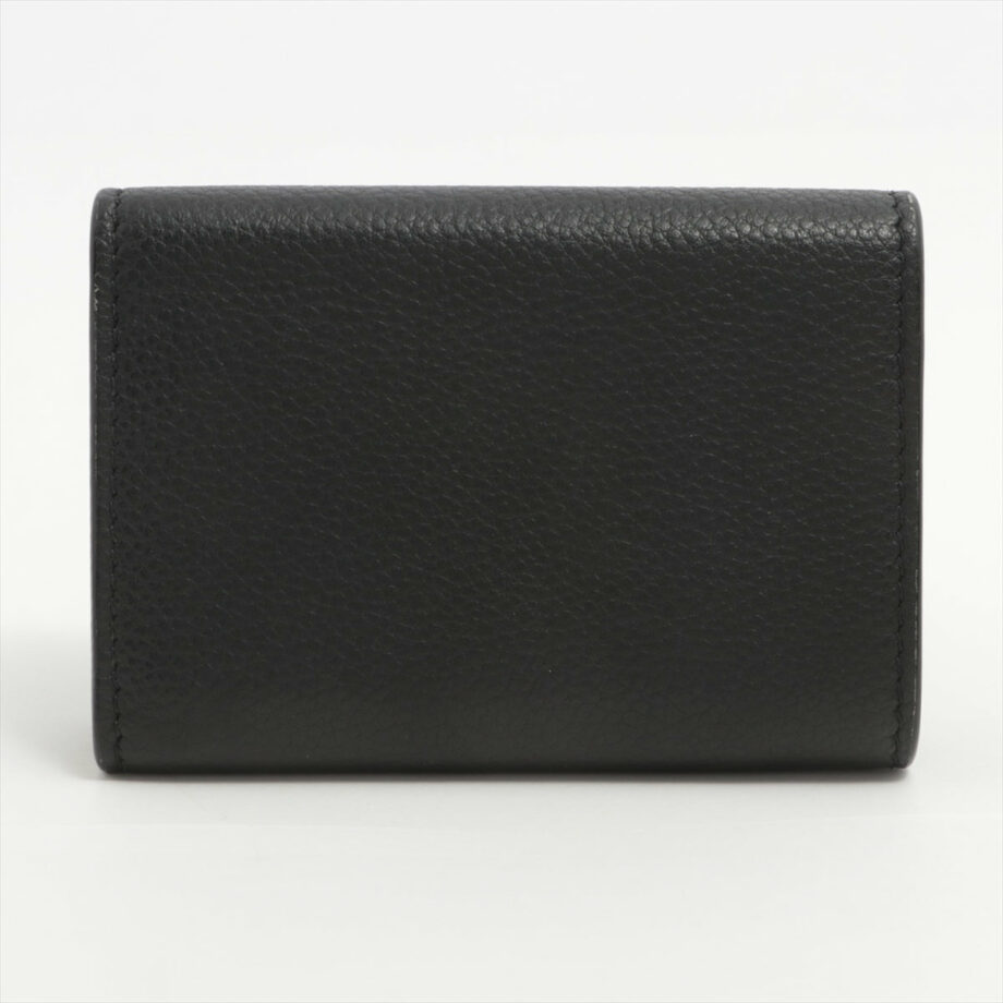 Saint Laurent Paris Leather Compact Wallet Black