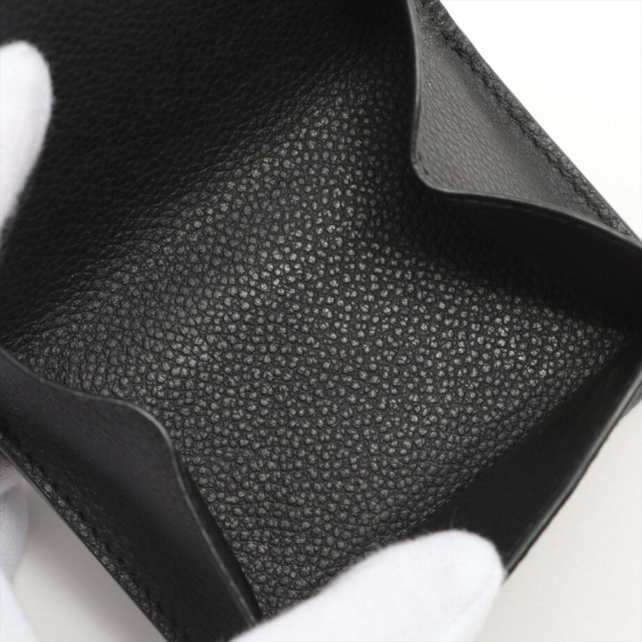 Saint Laurent Paris Leather Compact Wallet Black