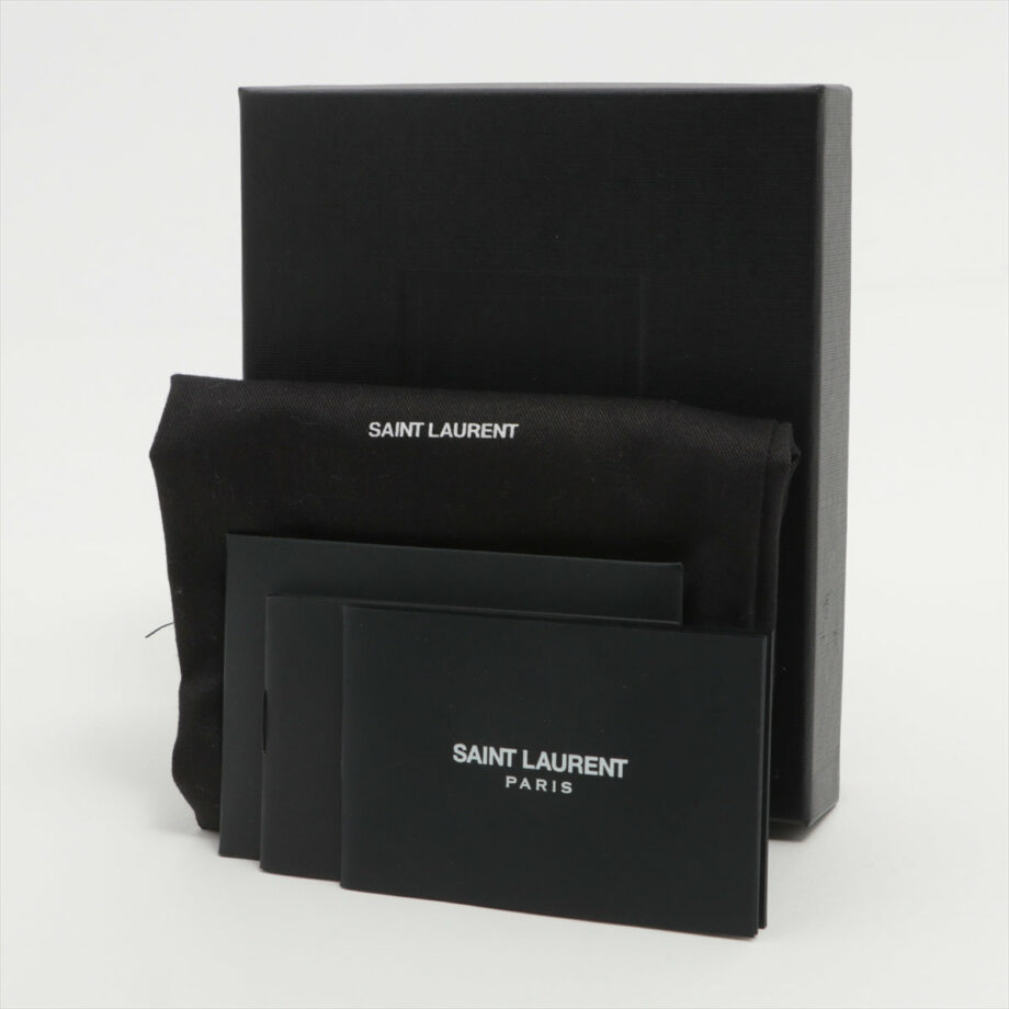 Saint Laurent Paris Leather Compact Wallet Black