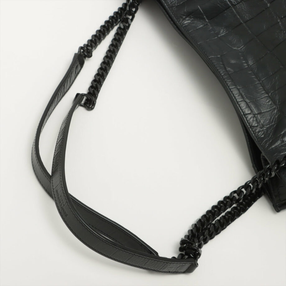 Saint Laurent Paris Niki Moc croc Chain tote bag Black