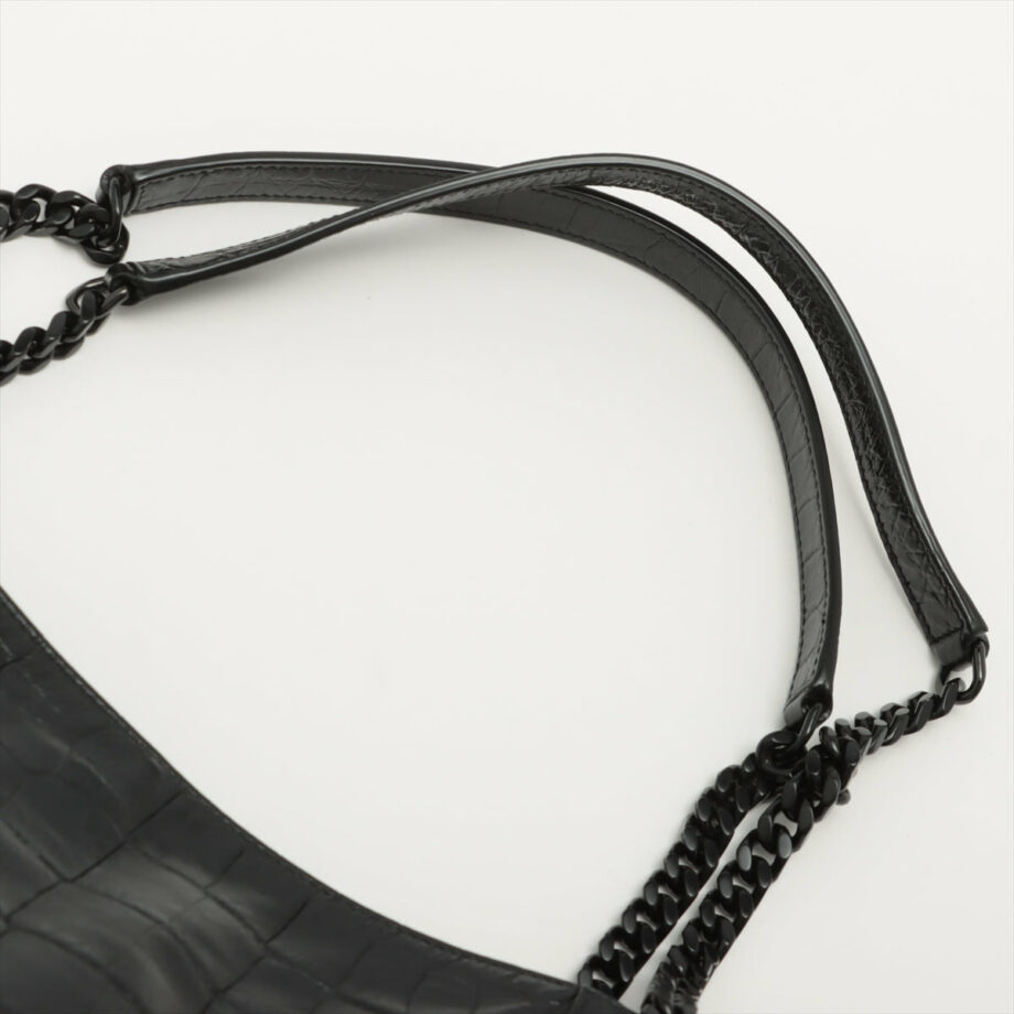 Saint Laurent Paris Niki Moc croc Chain tote bag Black