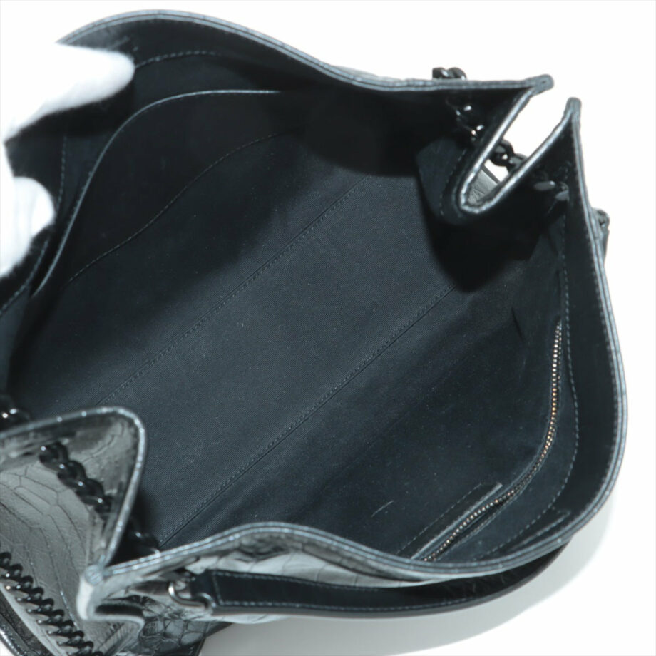 Saint Laurent Paris Niki Moc croc Chain tote bag Black