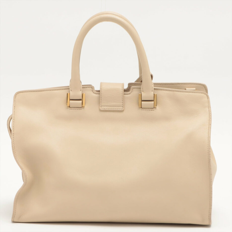 Saint Laurent Paris Petit Cabas Leather 2way shoulder bag Beige