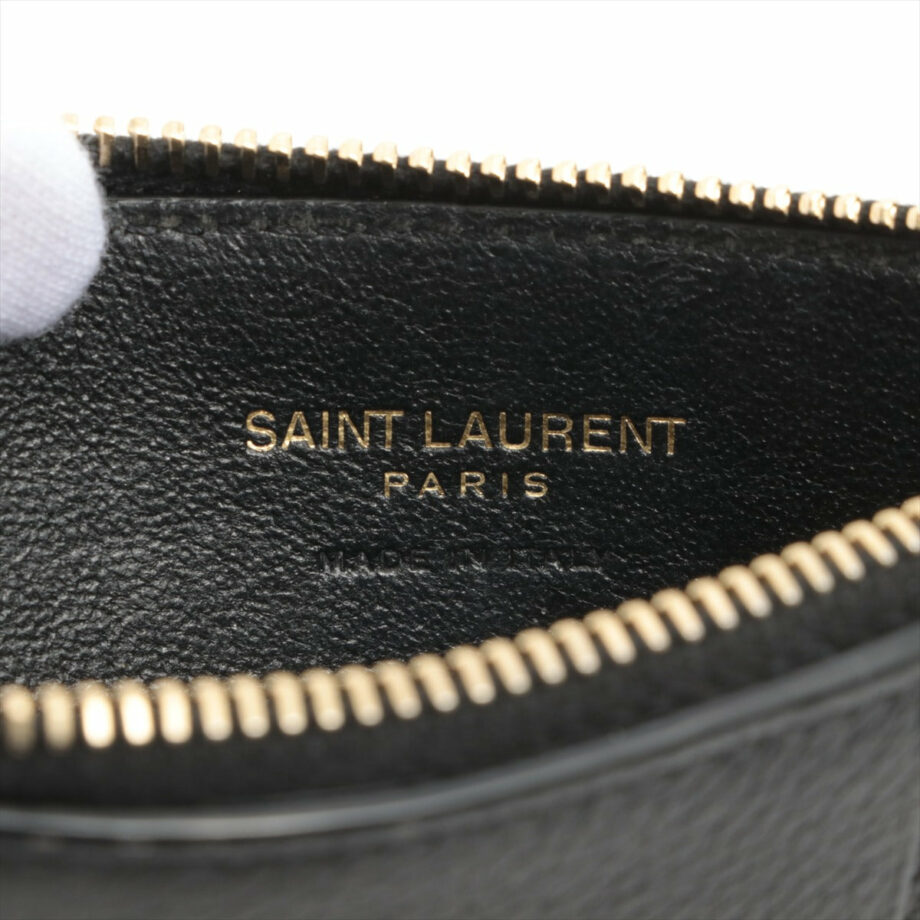Saint Laurent Paris TGN637425 Leather Coin purse Black