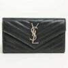 SaintLaurentParisVStitchGNC372264LeatherWalletBlack1