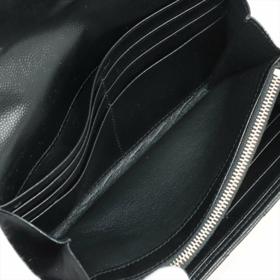 Saint Laurent Paris V Stitch GNC372264 Leather Wallet Black