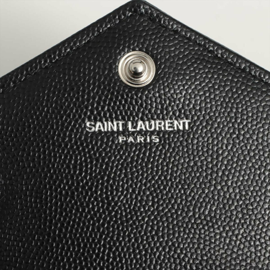 Saint Laurent Paris V Stitch GNC372264 Leather Wallet Black