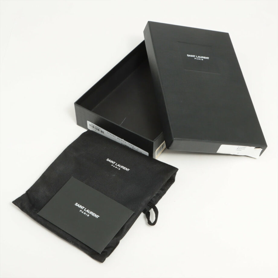 Saint Laurent Paris V Stitch GNC372264 Leather Wallet Black