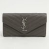 SaintLaurentParisVStitchGUE372264LeatherWalletGrey1