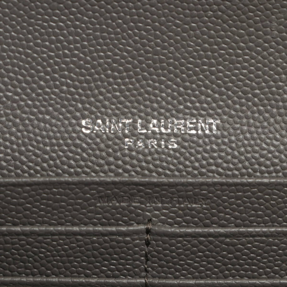 Saint Laurent Paris V Stitch Leather Wallet Grey