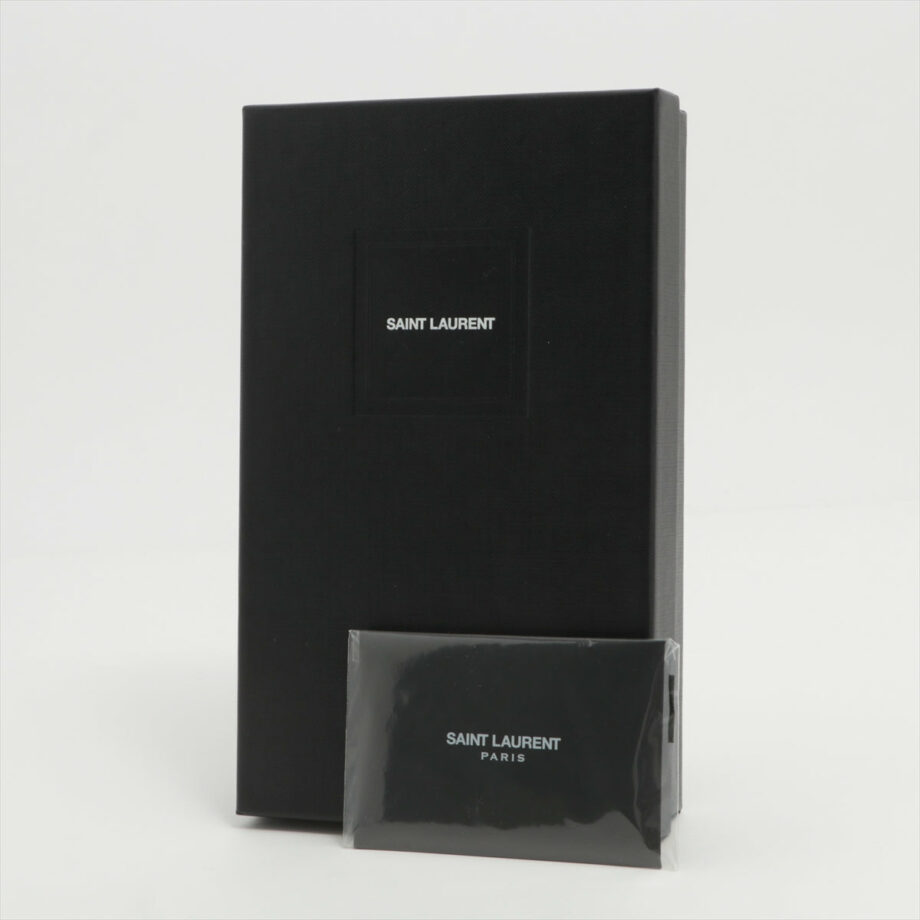 Saint Laurent Paris V Stitch Leather Wallet Grey