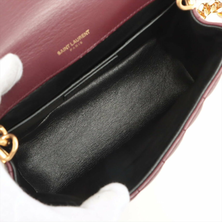 Saint Laurent Paris Viki Leather Chain shoulder bag Bordeaux