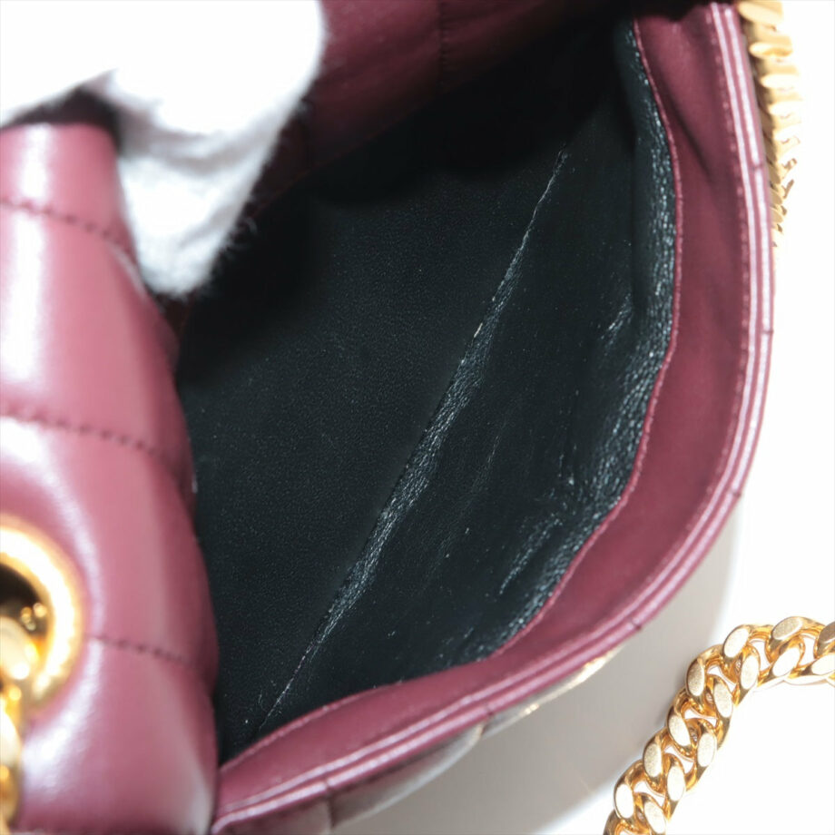 Saint Laurent Paris Viki Leather Chain shoulder bag Bordeaux