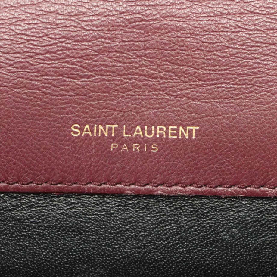 Saint Laurent Paris Viki Leather Chain shoulder bag Bordeaux