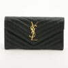 SaintLaurentVStitchGUE372264LeatherWalletBlackFewflaps1