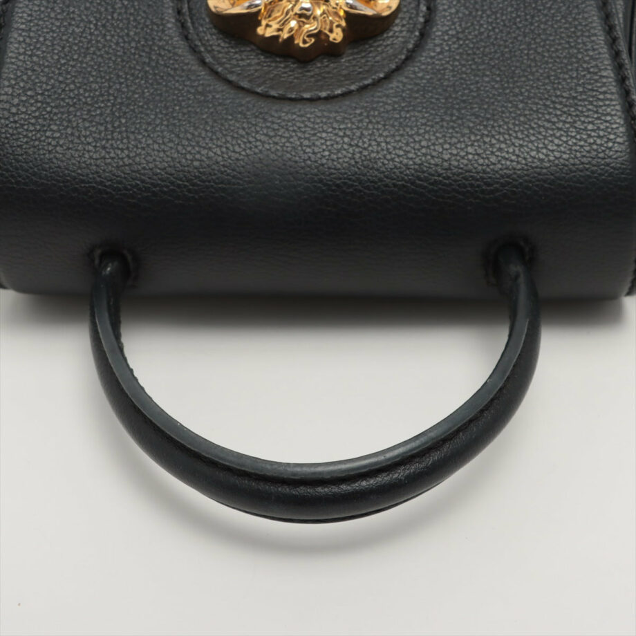 VERSACE Leather 2way handbag Black