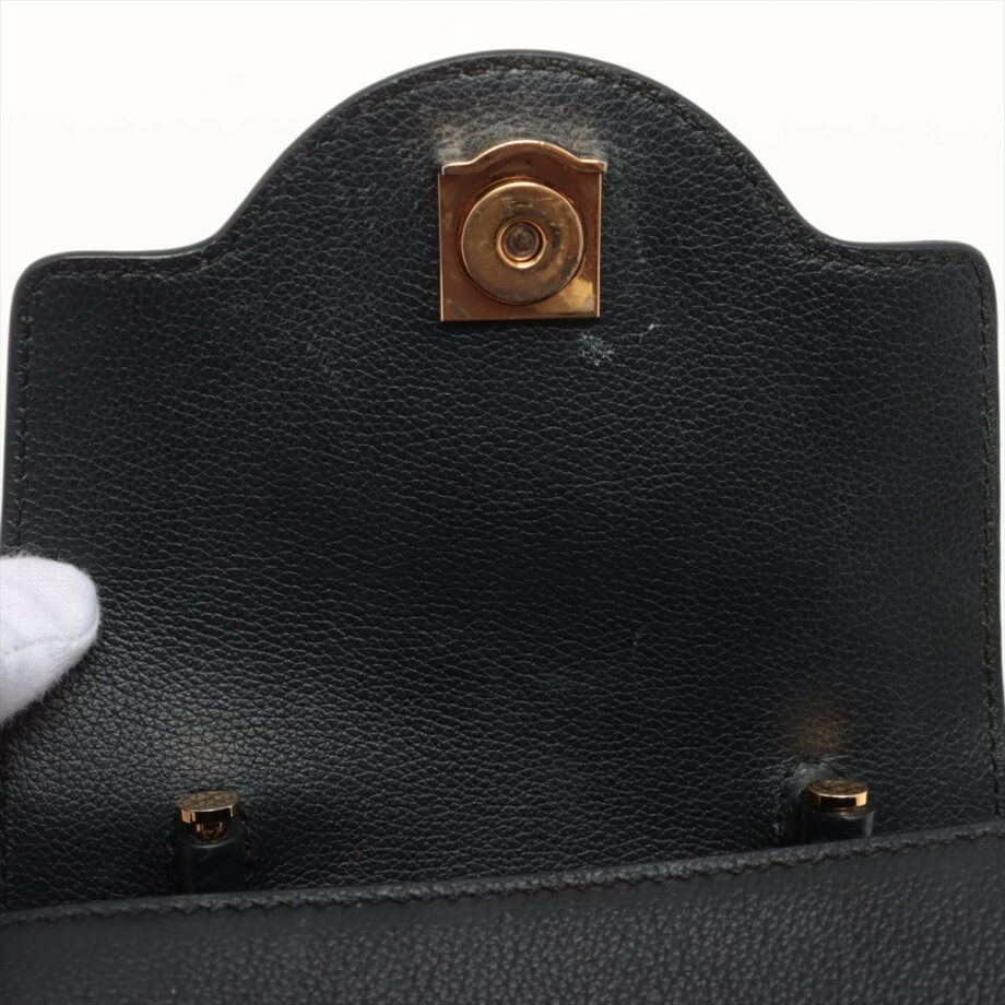 VERSACE Leather 2way handbag Black