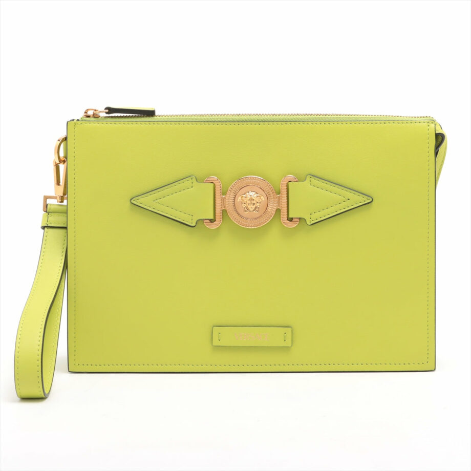 VERSACE Leather Clutch bag Green