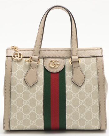 Gucci GG Supreme handbag PVC & leather 2way Beige 547551