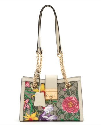 Gucci GG shoulder bag Supreme Padlock Small Chain Beige 498156