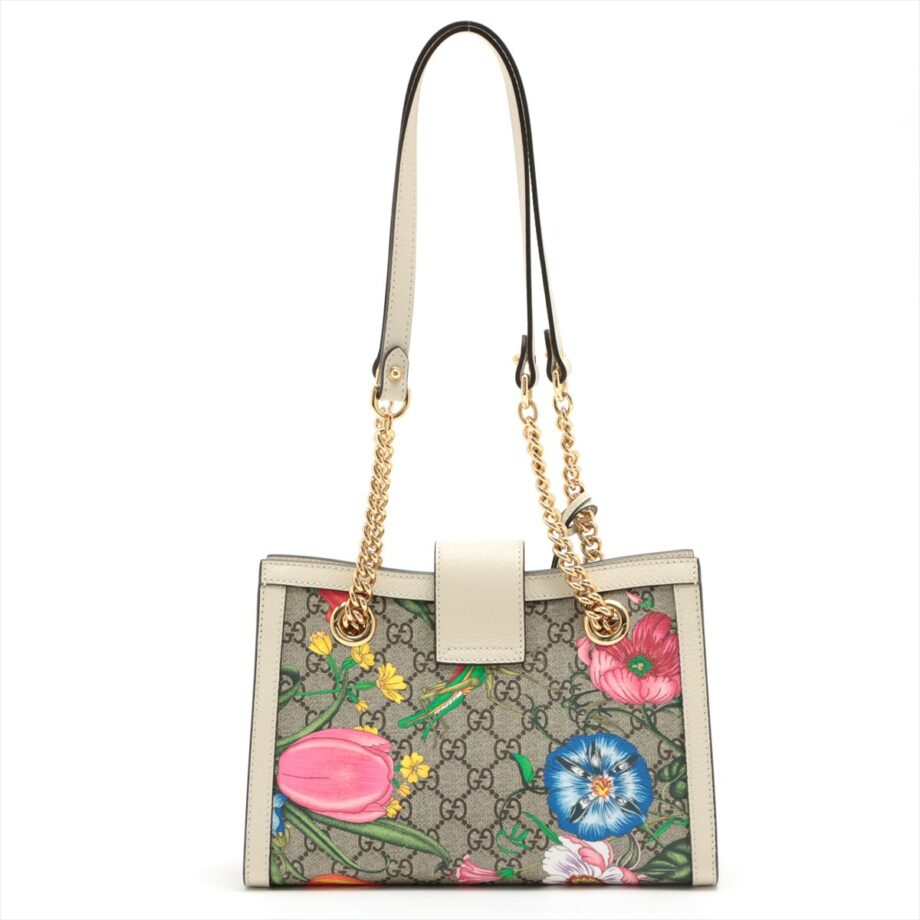 Gucci GG shoulder bag Supreme Padlock Small Chain Beige 498156
