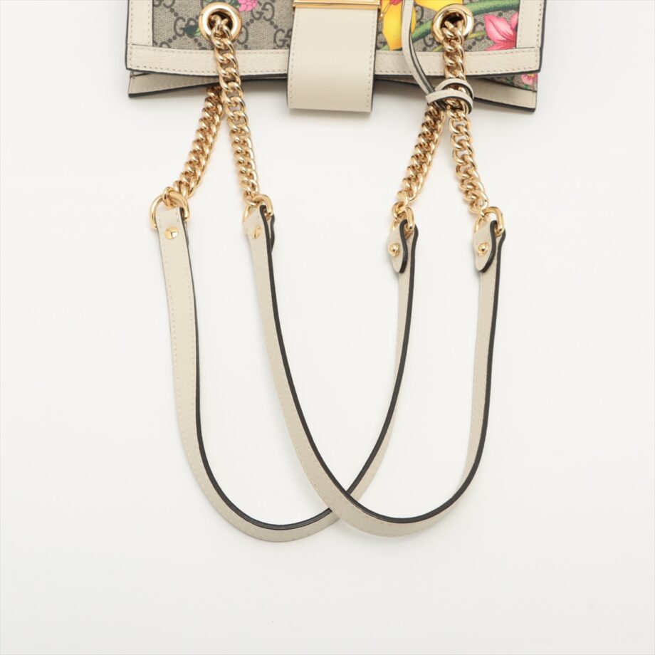 Gucci GG shoulder bag Supreme Padlock Small Chain Beige 498156