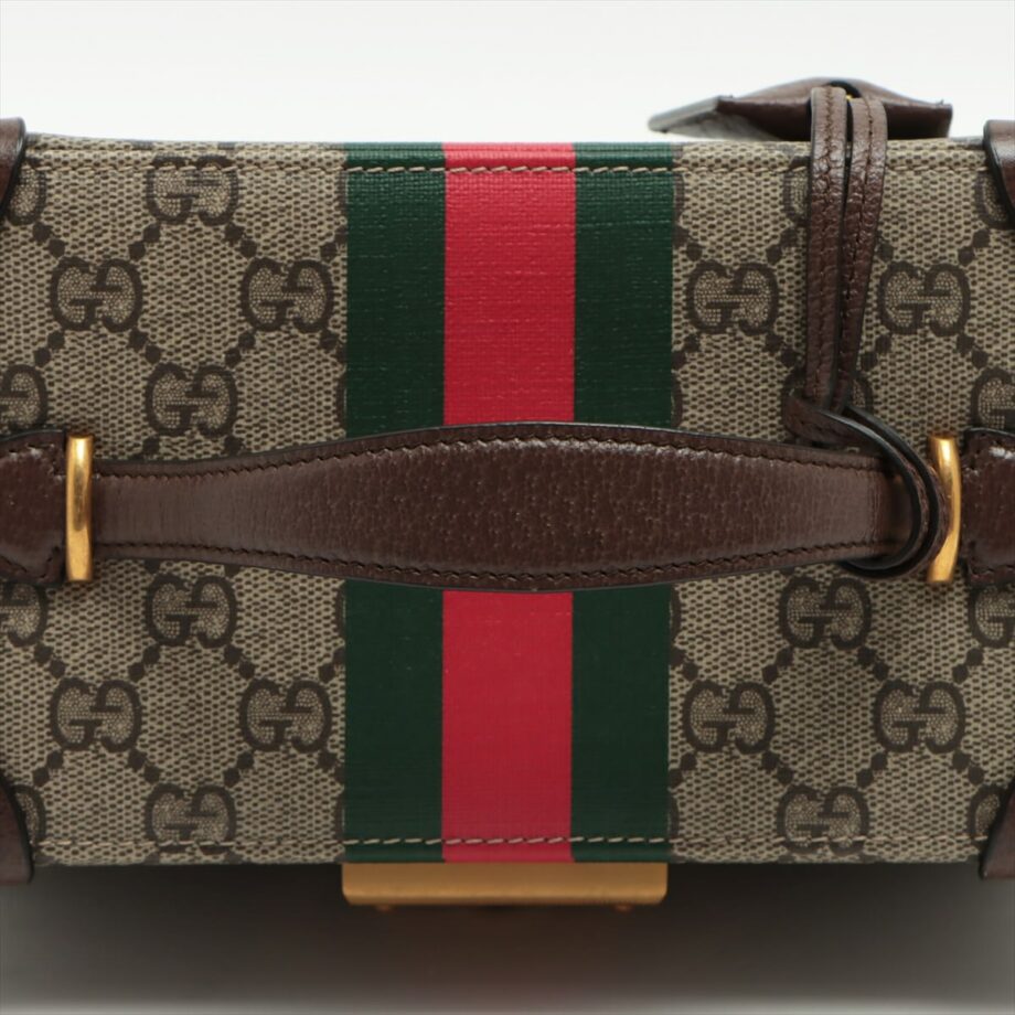 Gucci GG Supreme Savoy PVC & leather Jewelry case Beige