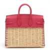 Hermes Birkin 25 picnics Swift x raffia Framboise Silver Metal fittings Z 2021 2