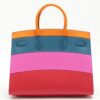 Hermès Birkins Serie Rainbow 35 Veau Epsom Apricot x blue agate x magnolia x rouge casak Silver Metal fittings Z 20212