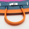 Hermès Birkins Serie Rainbow 35 Veau Epsom Apricot x blue agate x magnolia x rouge casak Silver Metal fittings Z 20214