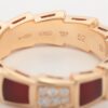 Bvlgari Serpenti Viper Carnelian diamond rings 750(PG) 6.4g 525