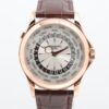Patek Philippe World Time YG & leather AT Silver-Face